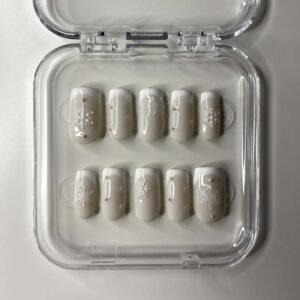 Set d'ongles press-on white winter
