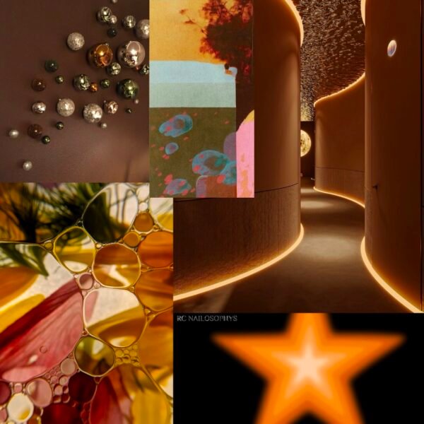 Moodboard Cosmic Warmth faux ongles