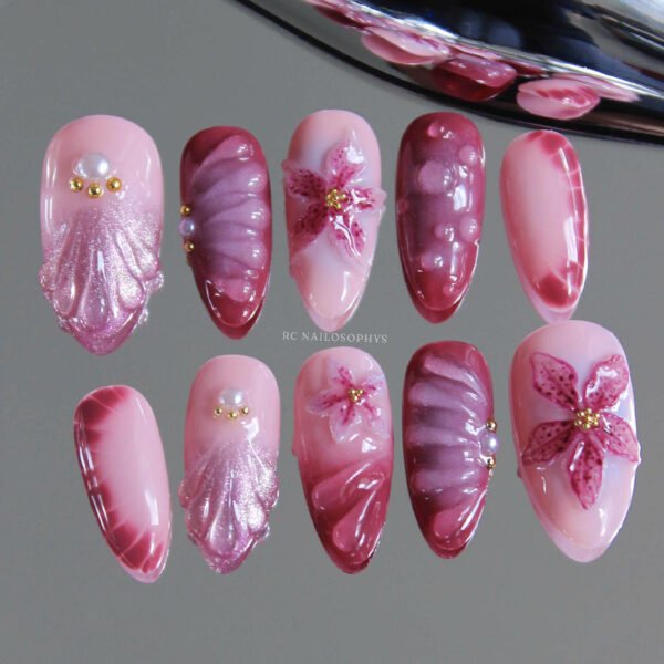 faux ongles Seaside Bloom