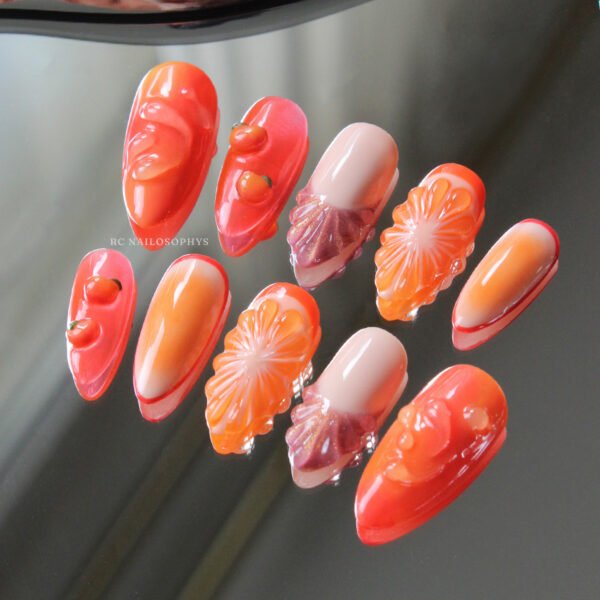 Orange Marmalade faux ongles