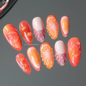 Orange Marmalade faux ongles