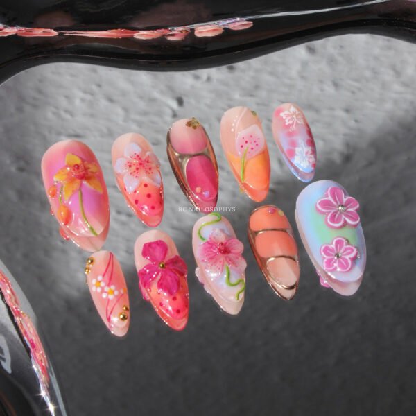 Tropical Punch faux ongles
