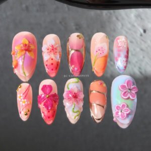 Tropical Punch faux ongles