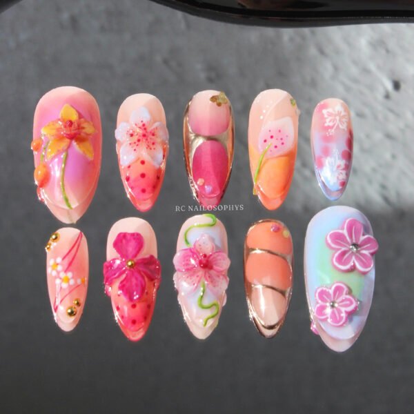 Tropical Punch faux ongles