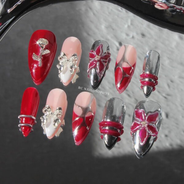 Metal Petals faux ongles