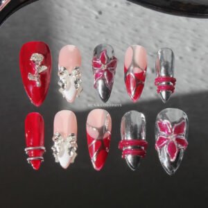 Metal Petals faux ongles