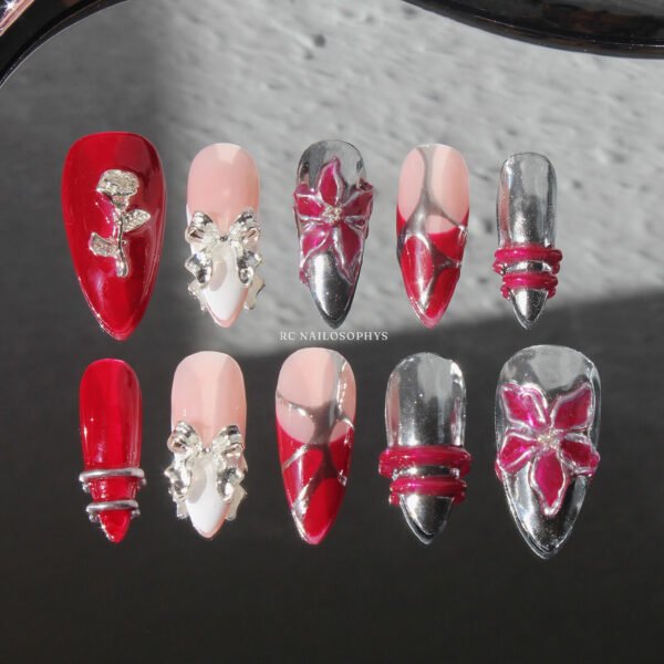 Metal Petals faux ongles