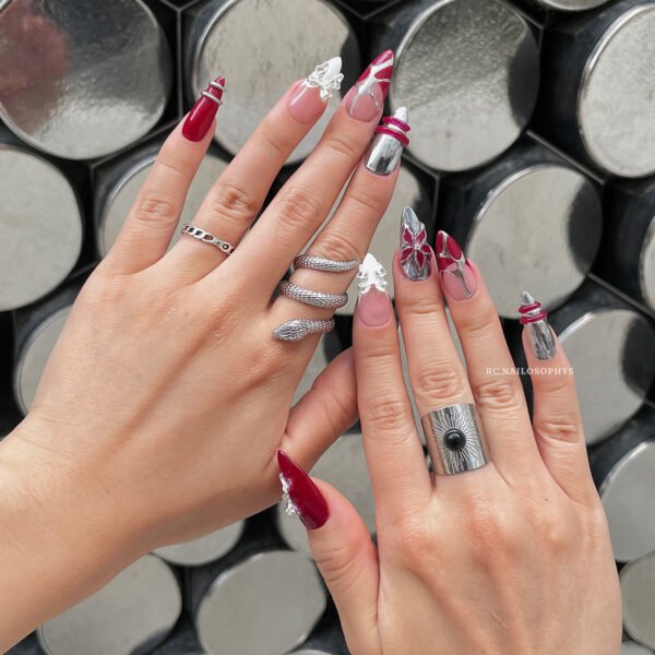 Metal Petals faux ongles