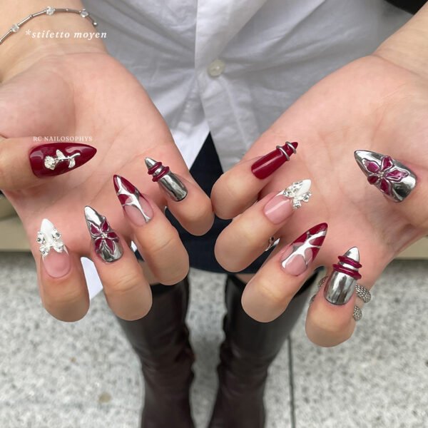 Metal Petals faux ongles