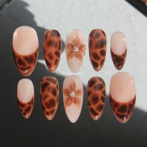 Tortoise Fleur faux ongles press on nails