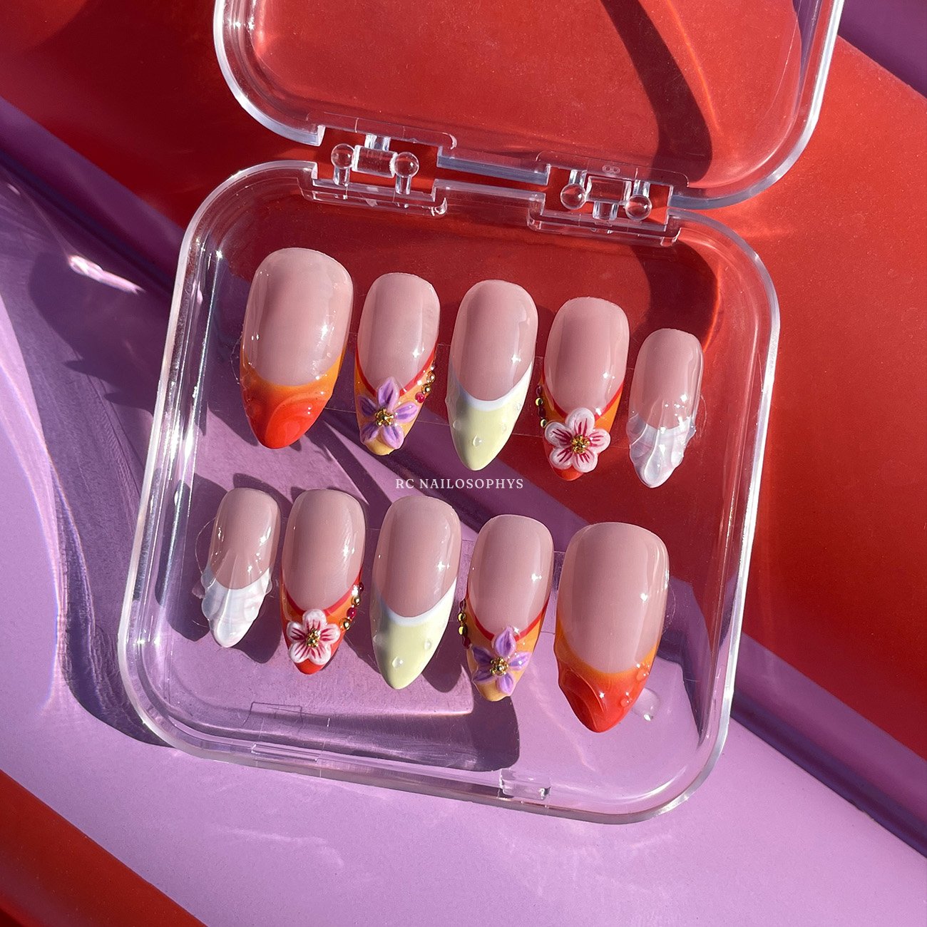 Sun-Kissed Petals faux ongles