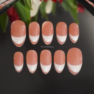 Glazed French Tips faux ongles press on